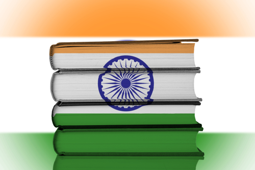 Books covered by Indian flag