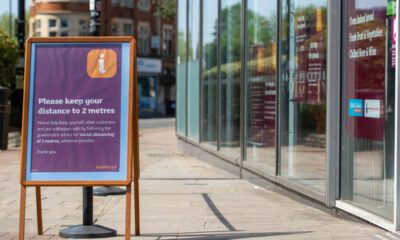 during covid 19 message for social distancing is displayed