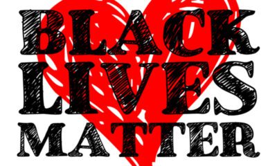 Black lives matter written on Heart