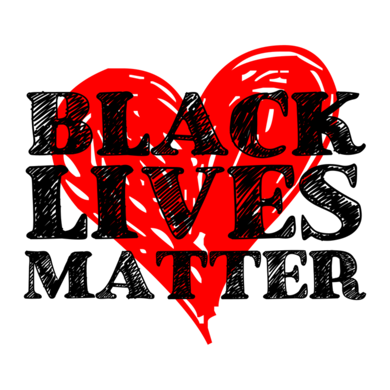 Black lives matter written on Heart
