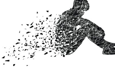 A picture of person dividing into piece