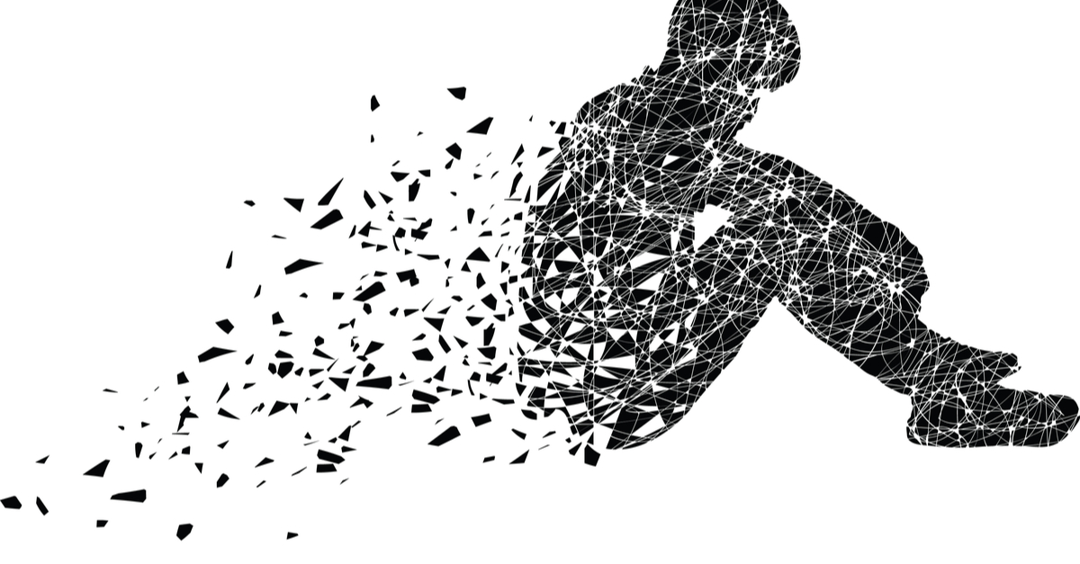 A picture of person dividing into piece