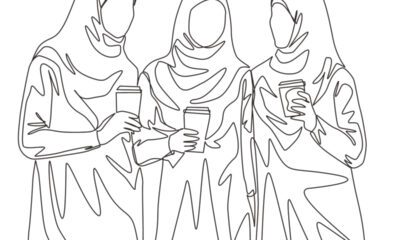 skitch of three women in hijab