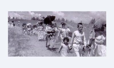 Palestinians leaving their home after massacres of the Zionist gangs in Palestine in 1948