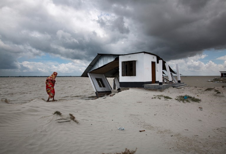 Damaged costal area house