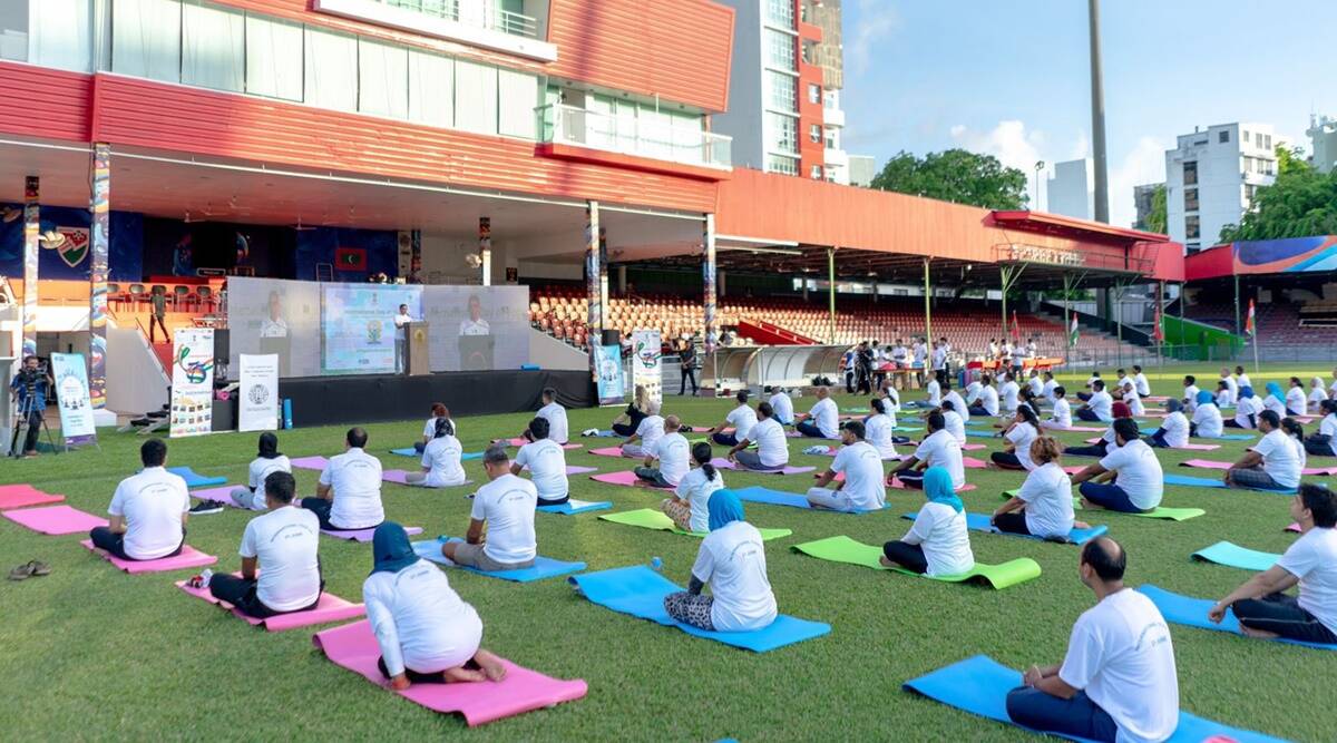 Yoga event in Maldives disrupted.
