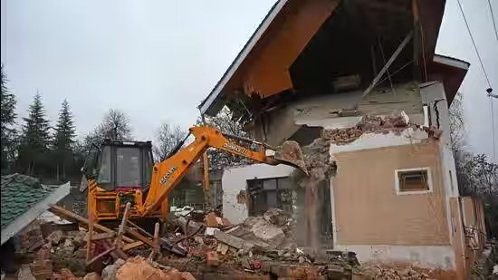 Bulldozer and Eviction drive in Kashmir